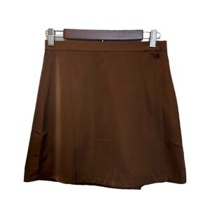 NEW Princess Polly Cara Skirt Brown Size 6 Satin